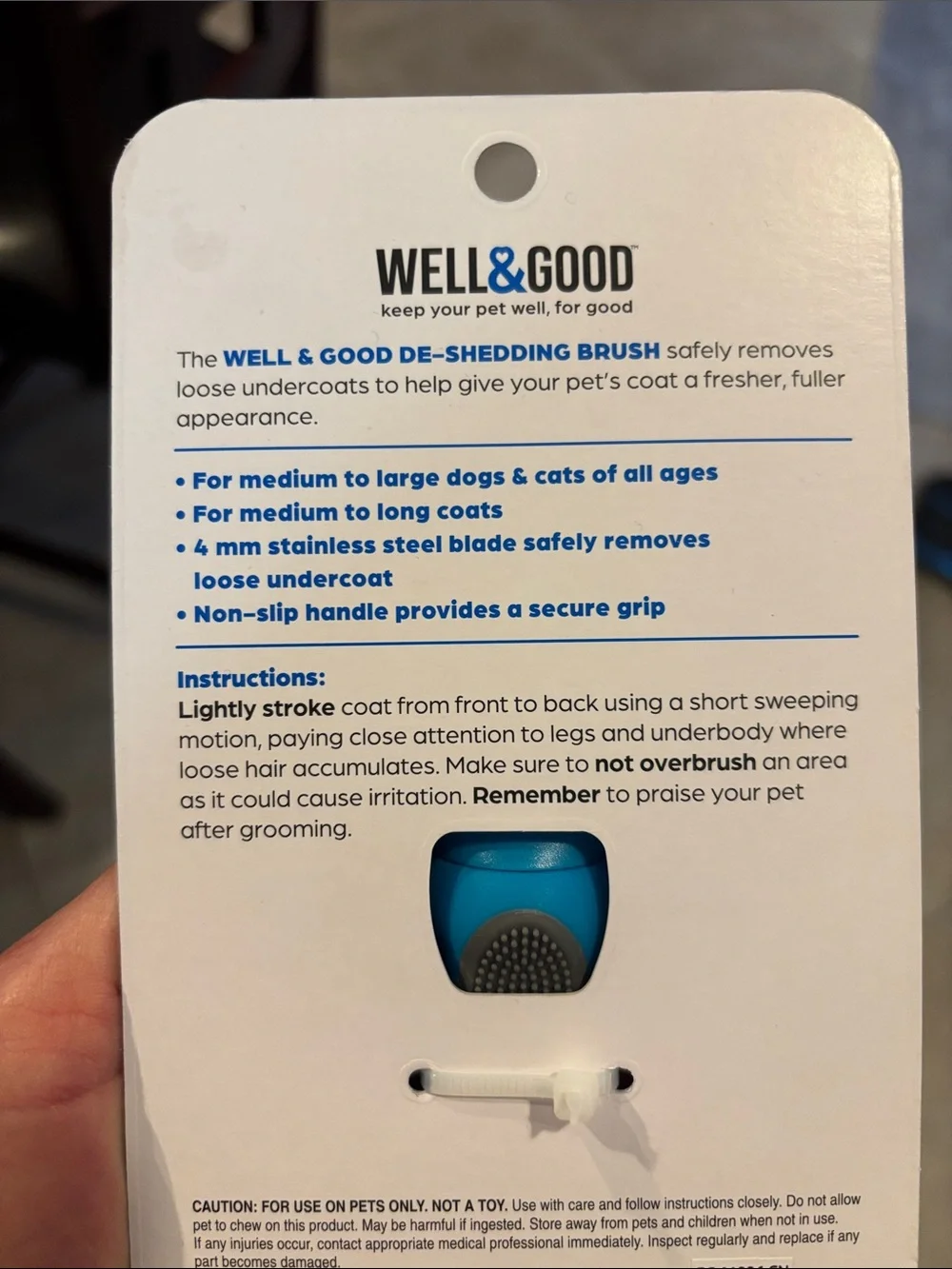 NEW Never Used - Well & Good De-Shedding Brush - Med/Large Dog